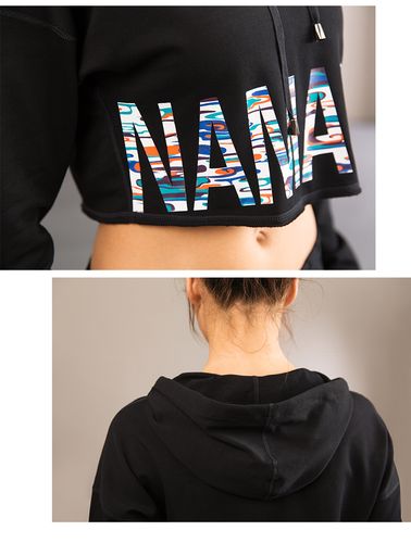 samyama运动跑步健身瑜伽服上衣女秋冬新款休闲短款长袖连帽卫衣